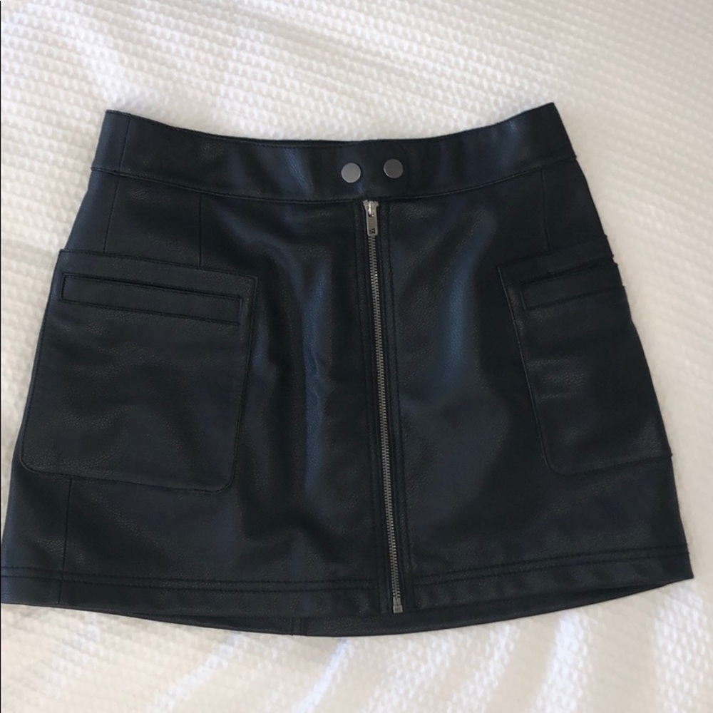Black leather skirt